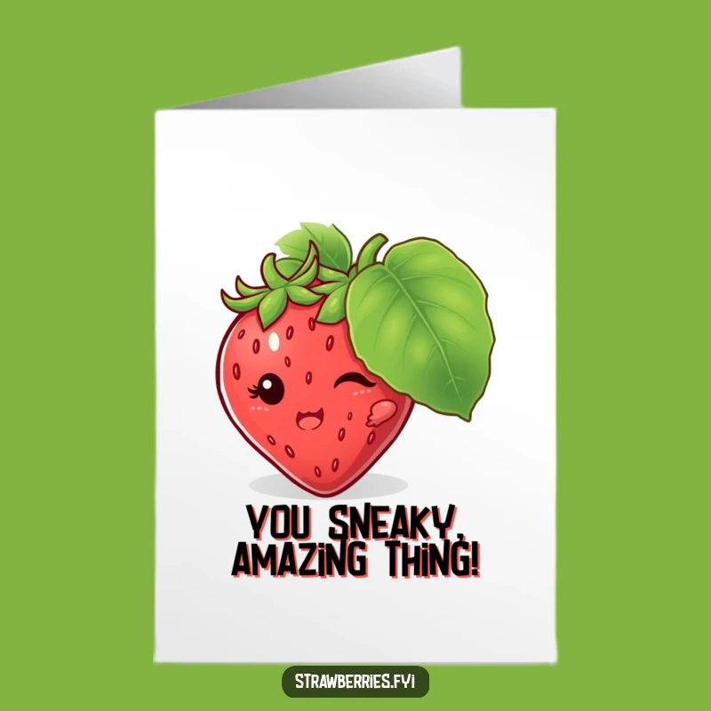 Free Printable Congrats Card: Funny Strawberry's Playful Win Gift