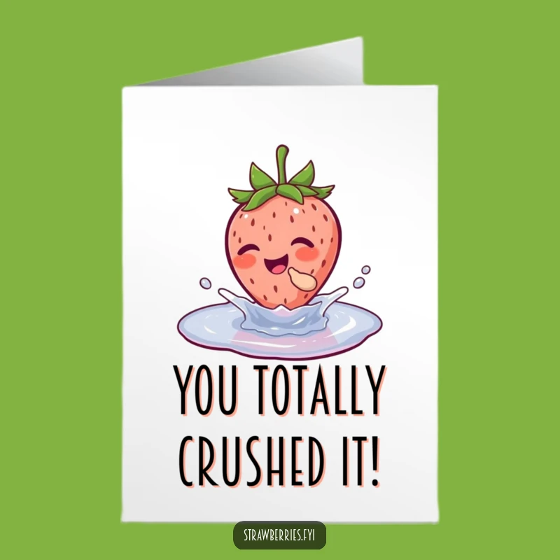 Free Printable Congrats Card: Giggling Strawberry Splash for a Fun Downloadable Surprise