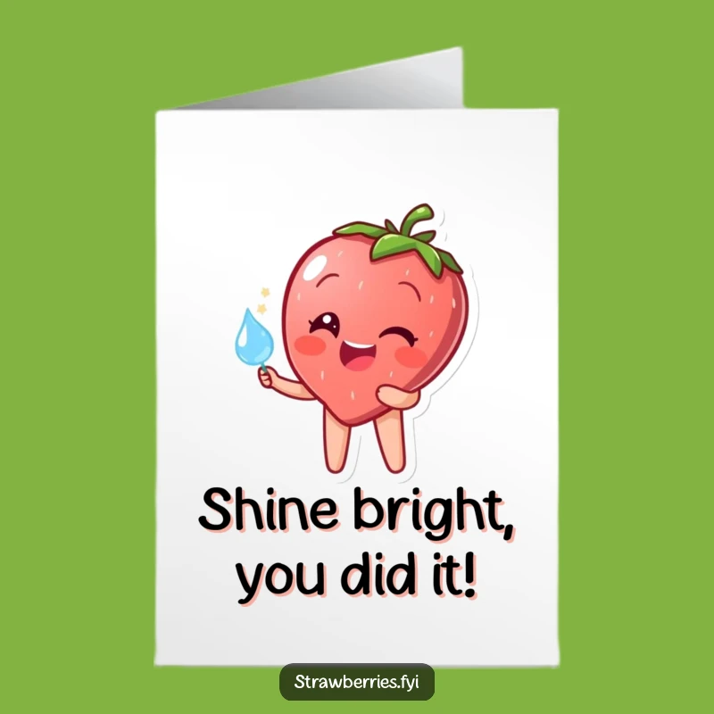 Free Printable Congrats Card: Sparkling Strawberry Wish - Joyful Download Gift