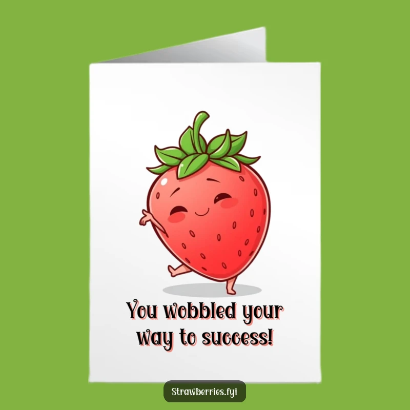 Free Printable Congrats Card: Wobbly Strawberry's Hilarious 'Nailed It' Pose