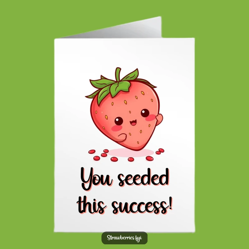 Free Printable Kawaii Strawberry Flourish Congratulations Card - Fun Downloadable