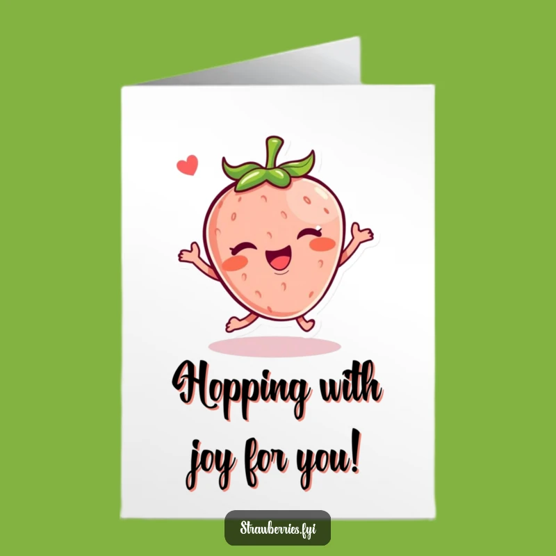 Kawaii Strawberry Free Printable Congrats Card - Hopping for Joy, Downloadable Fun!