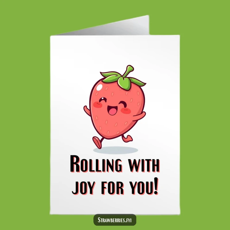 Kawaii Strawberry Free Printable Congrats Card - Rolling in Success, Downloadable Joy!