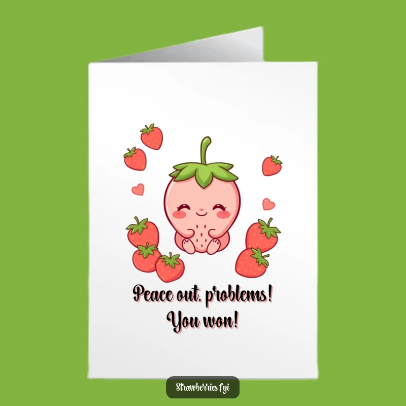 Free Printable Congrats Card: Content Strawberry Smile for a Serene Downloadable Surprise