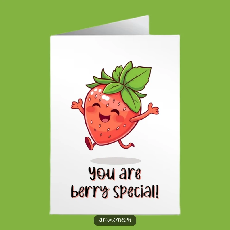 Free Printable Congrats Card: Happy Strawberry Joyful Hop Funny Downloadable Gift