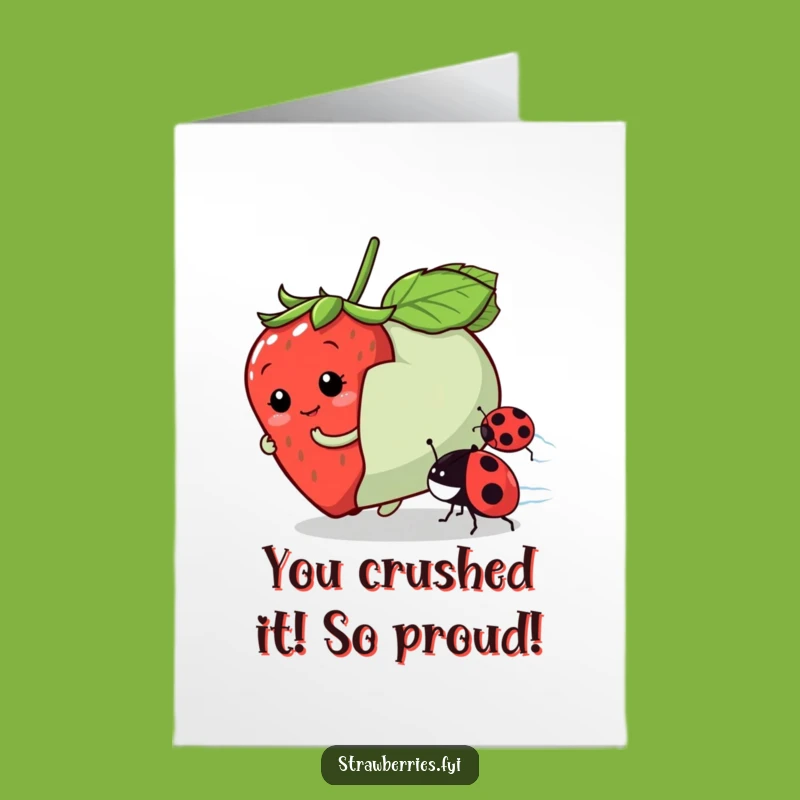 Free Printable Congrats Card: Funny Strawberry Winning Race Gift