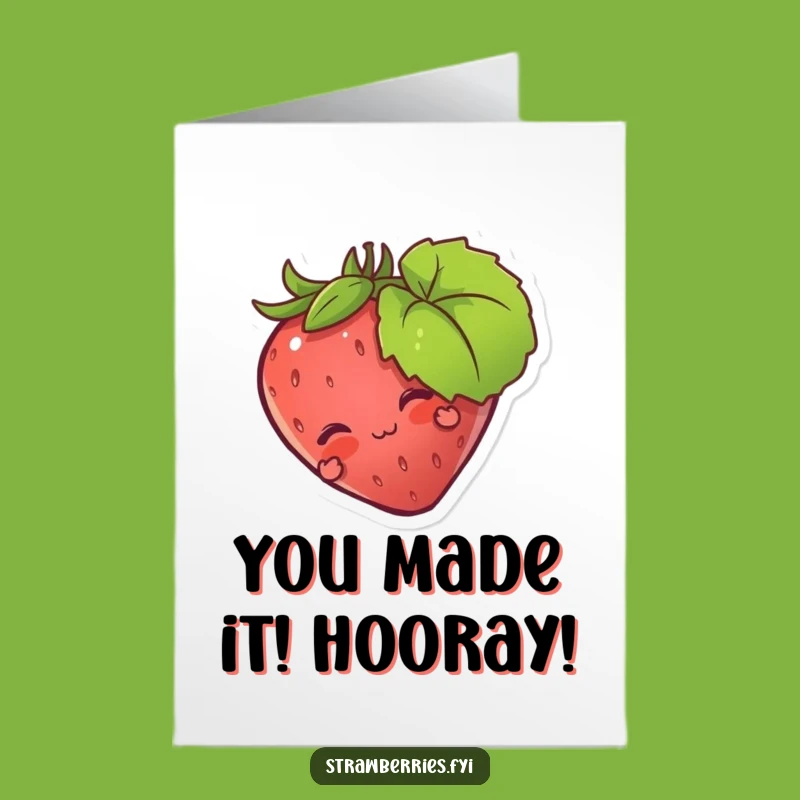 Free Printable Congrats Card: Hide-and-Seek Strawberry - Joyful Download Gift
