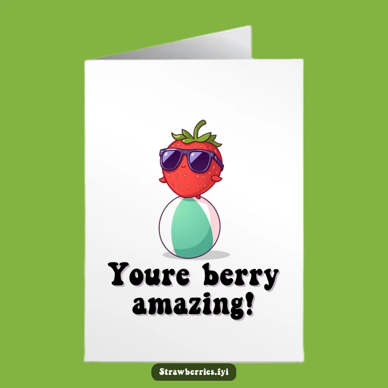Free Printable Congrats Card: Cool Berry Beach - Funny Downloadable