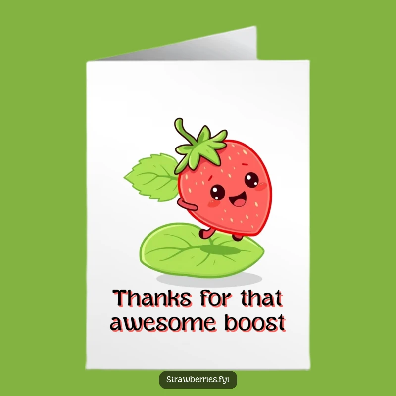 Free Printable Bouncy Strawberry Thank You Card: Fun Downloadable Gift for Appreciation