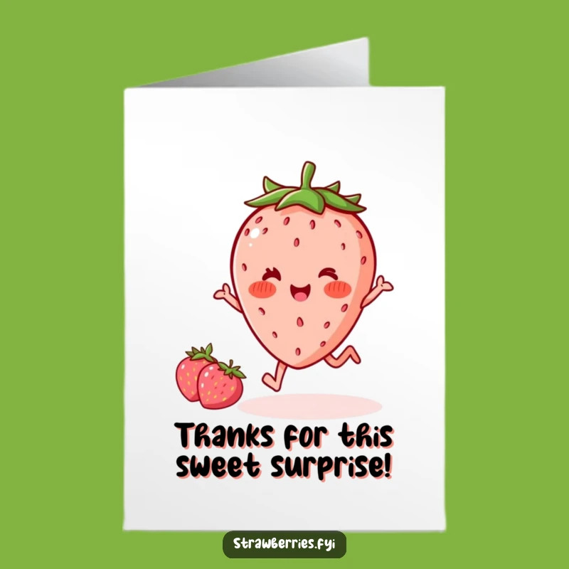 Free Printable Kawaii Strawberry Thank You Card: Hoppy Berry Expressing Thanks