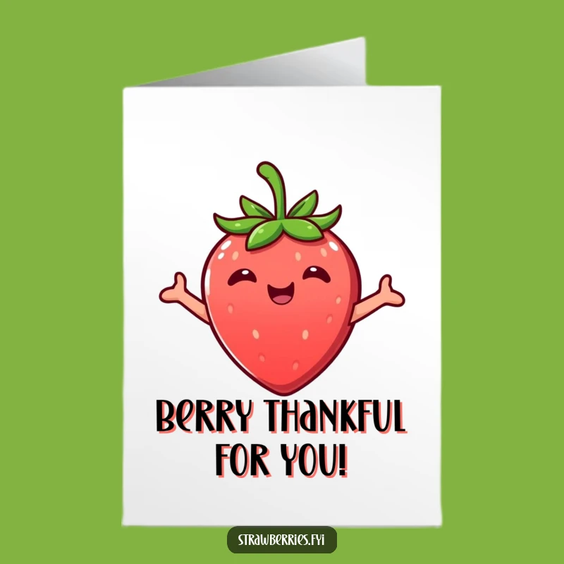Free Printable Kawaii Strawberry Thank You Card - Hugs of Gratitude, Downloadable Sweetness!