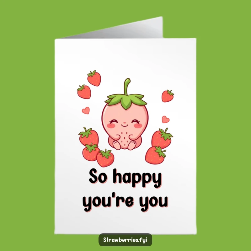 Free Printable Thank You Card: Content Strawberry Smile for a Gentle Downloadable Gift