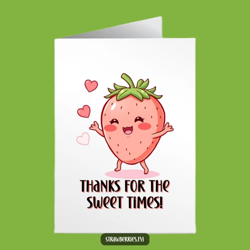 Free Printable Thank You Card: Groovy Strawberry Shimmy, Sweet Downloadable Gift