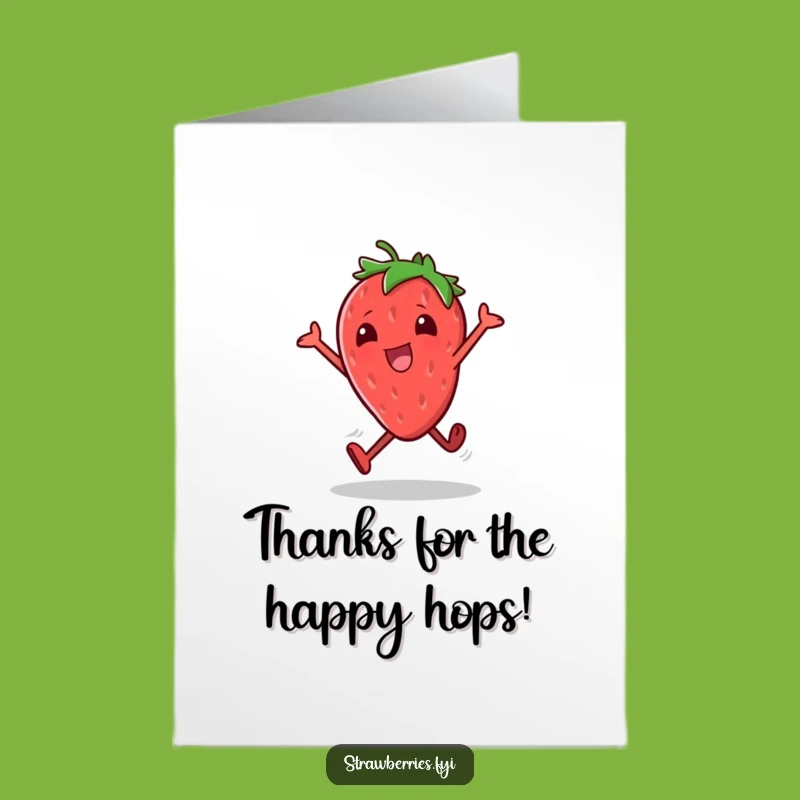 Free Printable Thank You Card: Hoppy Strawberry Gratitude