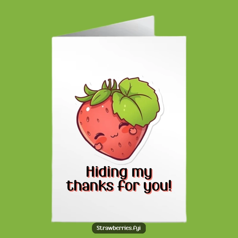 Free Printable Thank You Card: Peekaboo Strawberry - Sweet DIY Gift