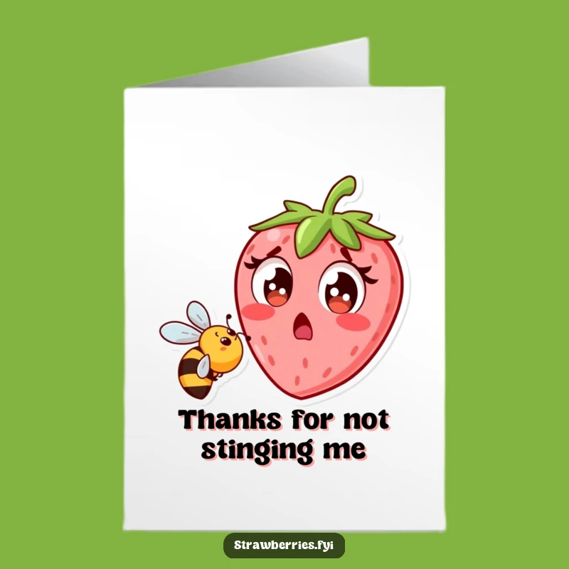 Free Printable Thank You Card: Strawberry Bee Dodge Funny Downloadable