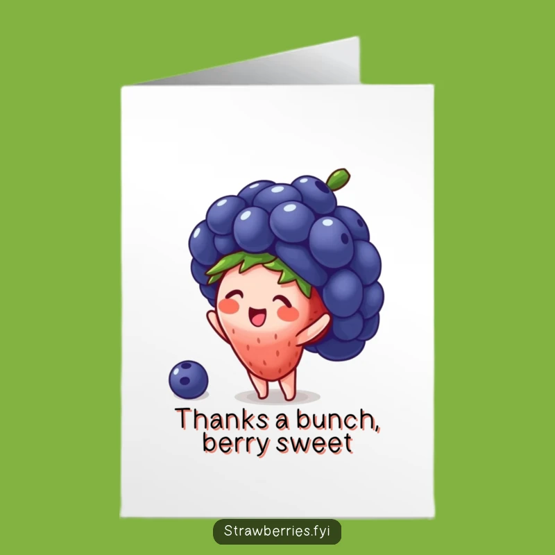 Free Printable Thank You Card: Strawberry Blueberry Hat, Humorous Gratitude