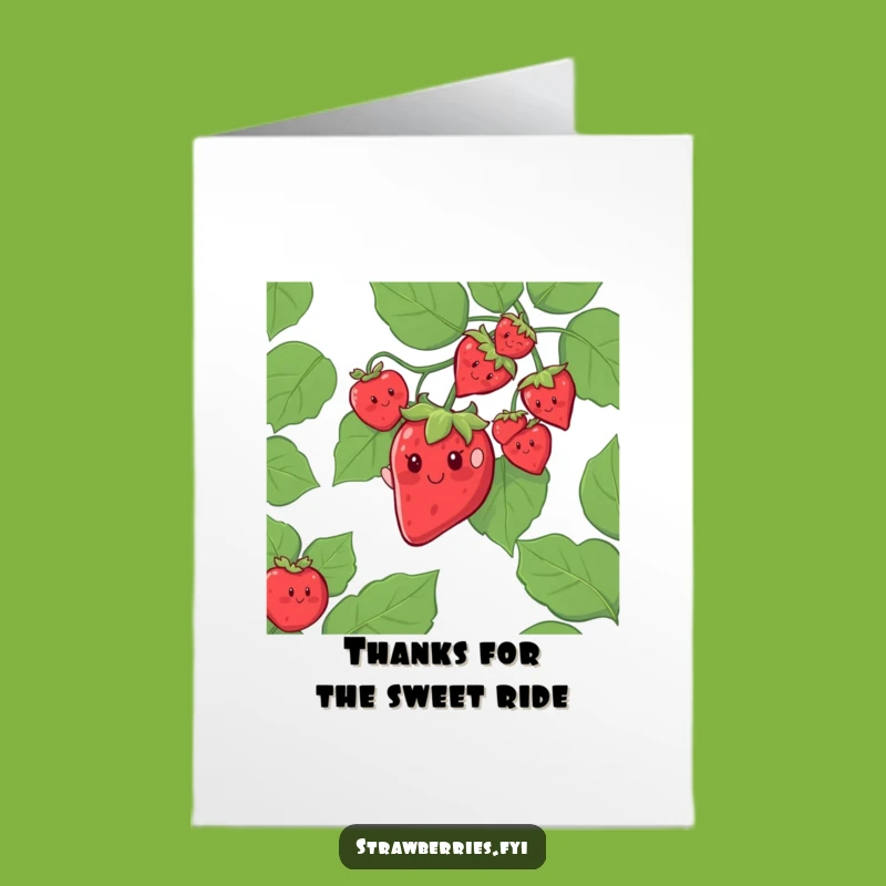 Free Printable Thank You Card: Strawberry Vine Slide Thanks, Instant Download