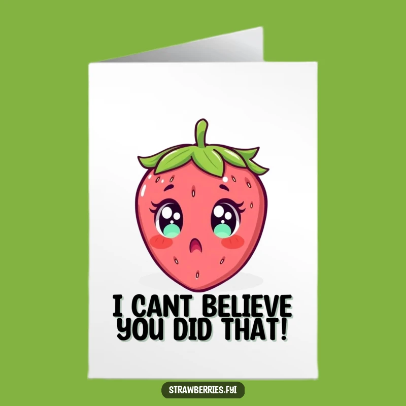 Free Printable Thank You Card: Surprised Falling Strawberry - Funny Downloadable Gift