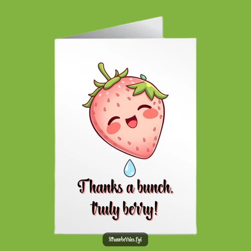 Free Printable Thank You Card: Grateful Strawberry Dew Drop Slide Charm