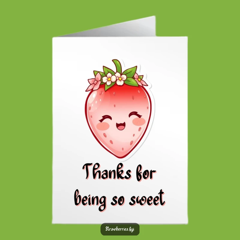 Free Printable Strawberry Thank You Card: Royal Downloadable Gift to Show Appreciation