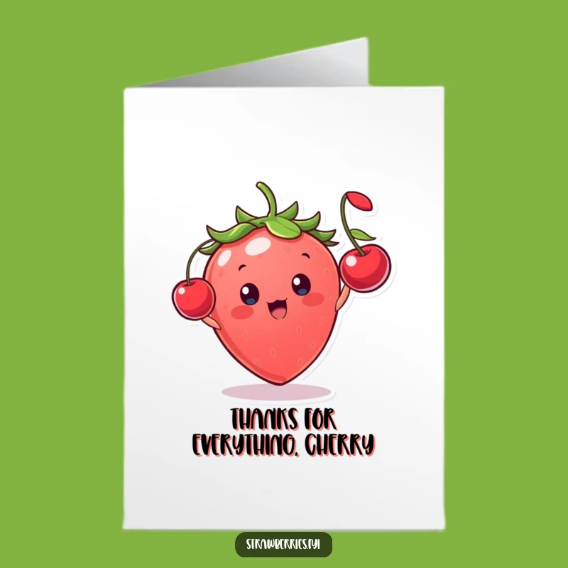 Free Printable Thank You Card: Strawberry's Sweet Gesture - Downloadable