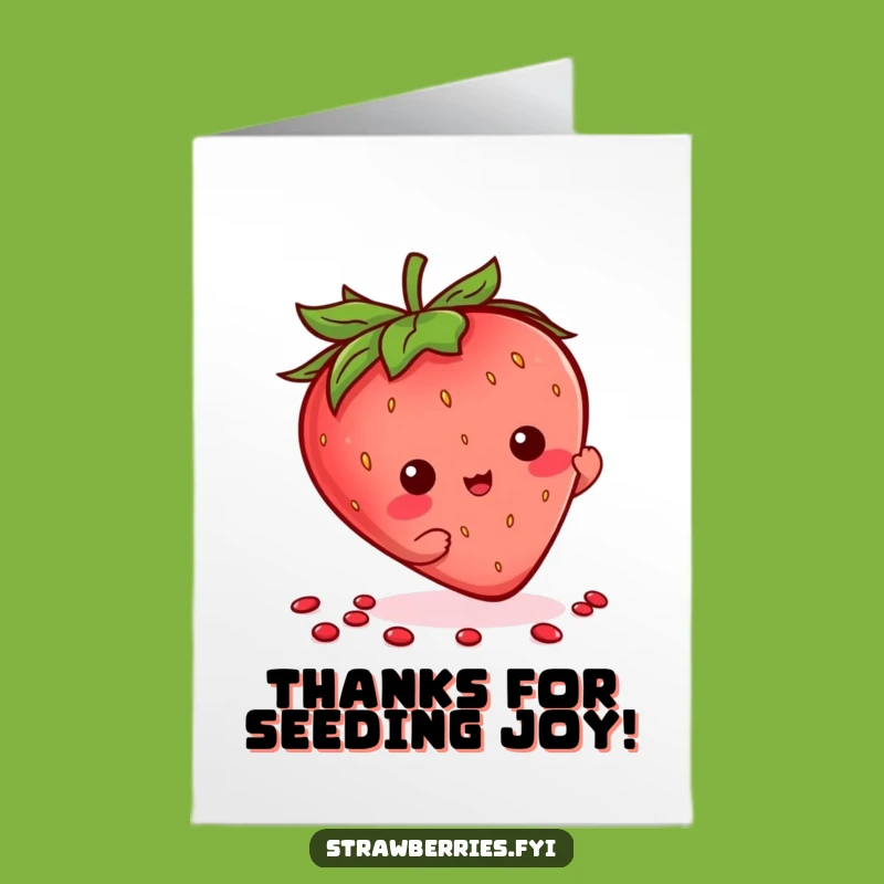 Free Printable Kawaii Strawberry Flourish Thank You Card - Whimsical Downloadable