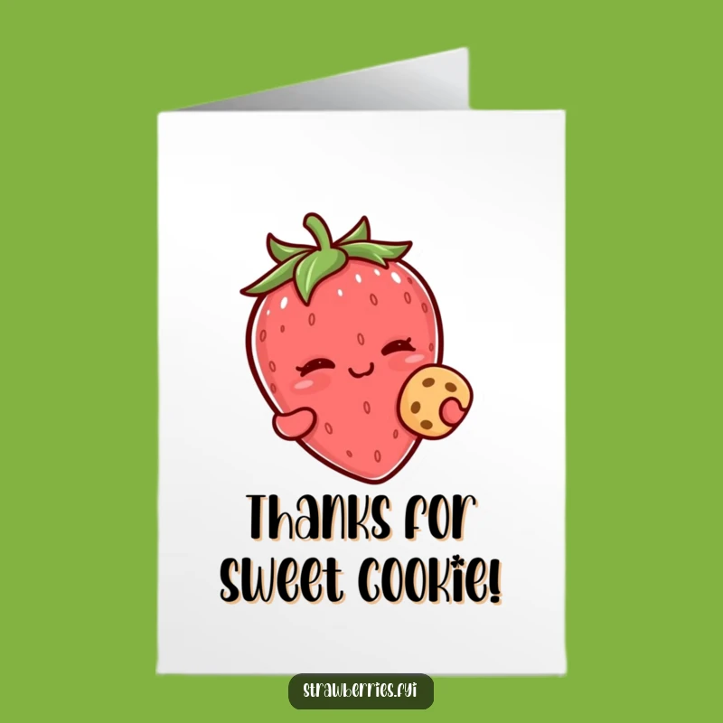 Free Printable Thank You Card: Winking Kawaii Strawberry Thanks