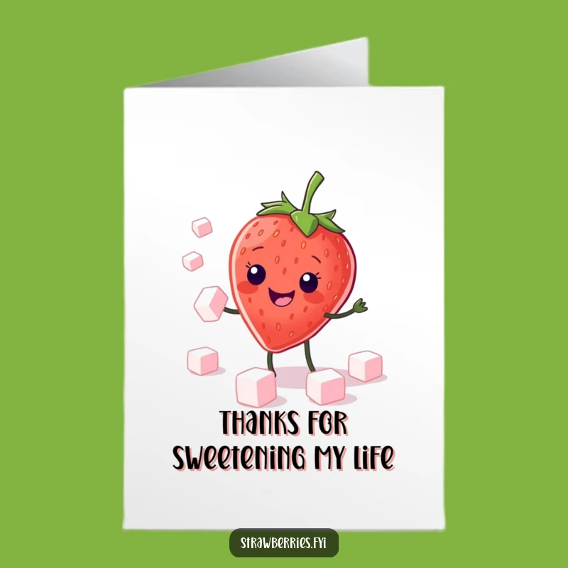 Free Printable Thank You Card - Juggling Strawberry Funny Downloadable Gift
