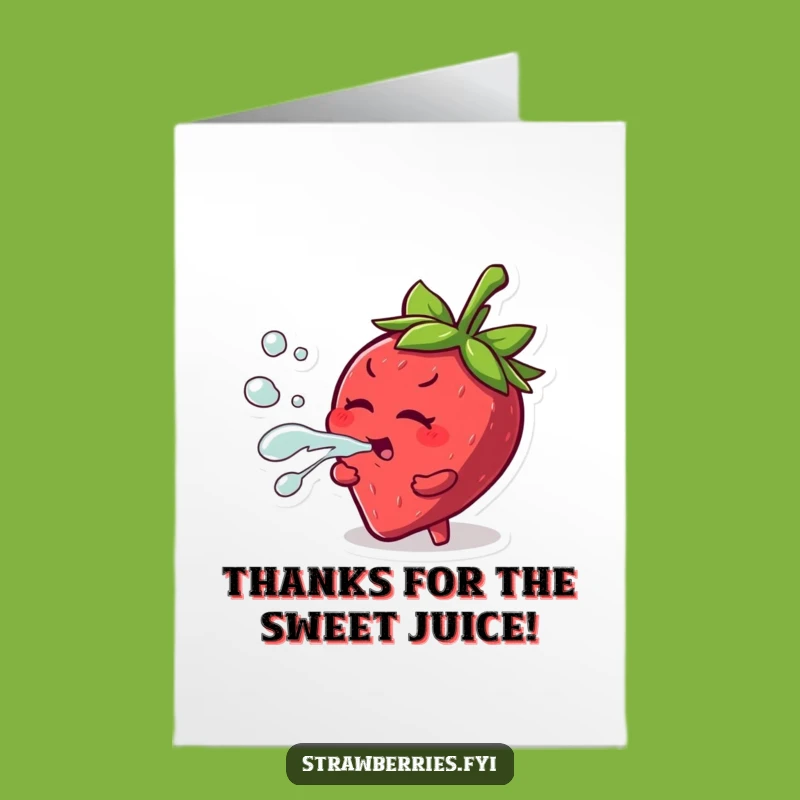 Strawberry Thank You Card: Free Printable Funny Juice Downloadable Gift