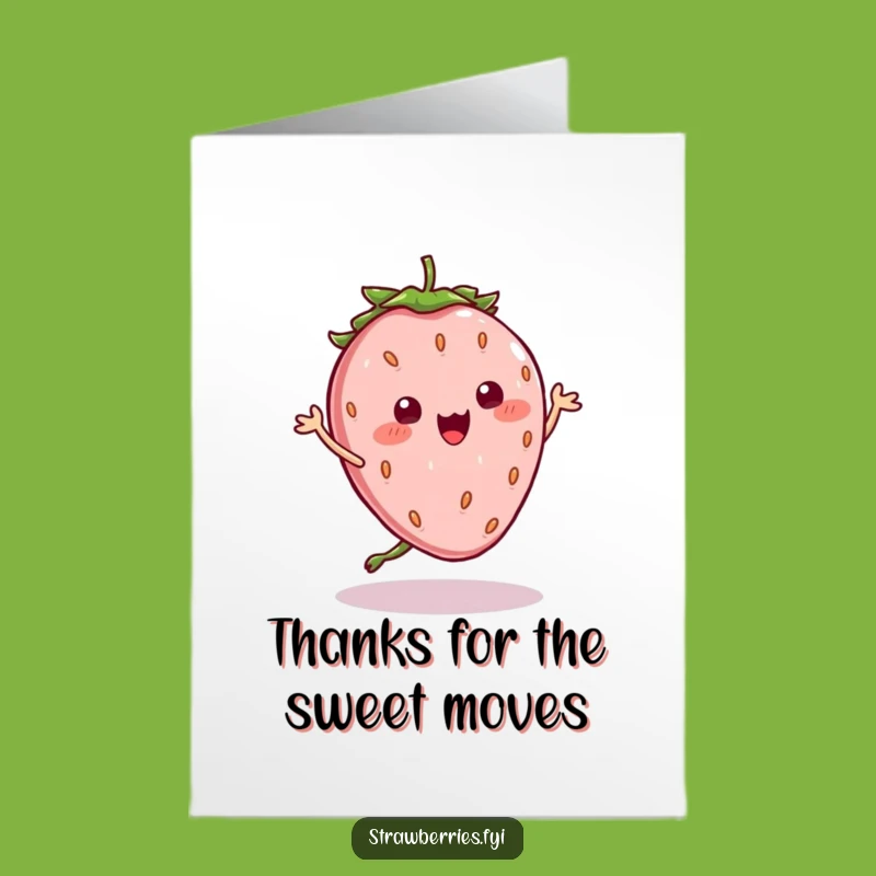 Free Printable Thank You Card - Silly Strawberry Dance Funny Downloadable Gift