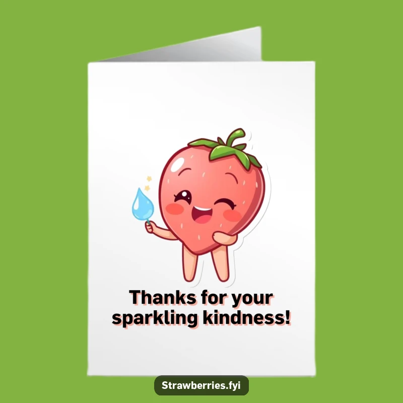 Free Printable Thank You Card: Happy Strawberry Sparkle - Sweet DIY Gift