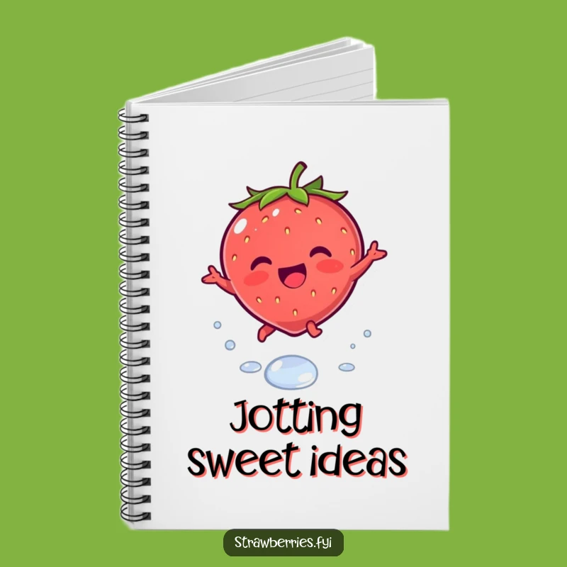 Funny Kawaii Strawberry Leap Notebook - Jot Down Sweet Ideas
