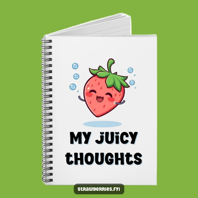Funny Strawberry Droplet Juggler Notebook - Cute Smiling Fruit Journal