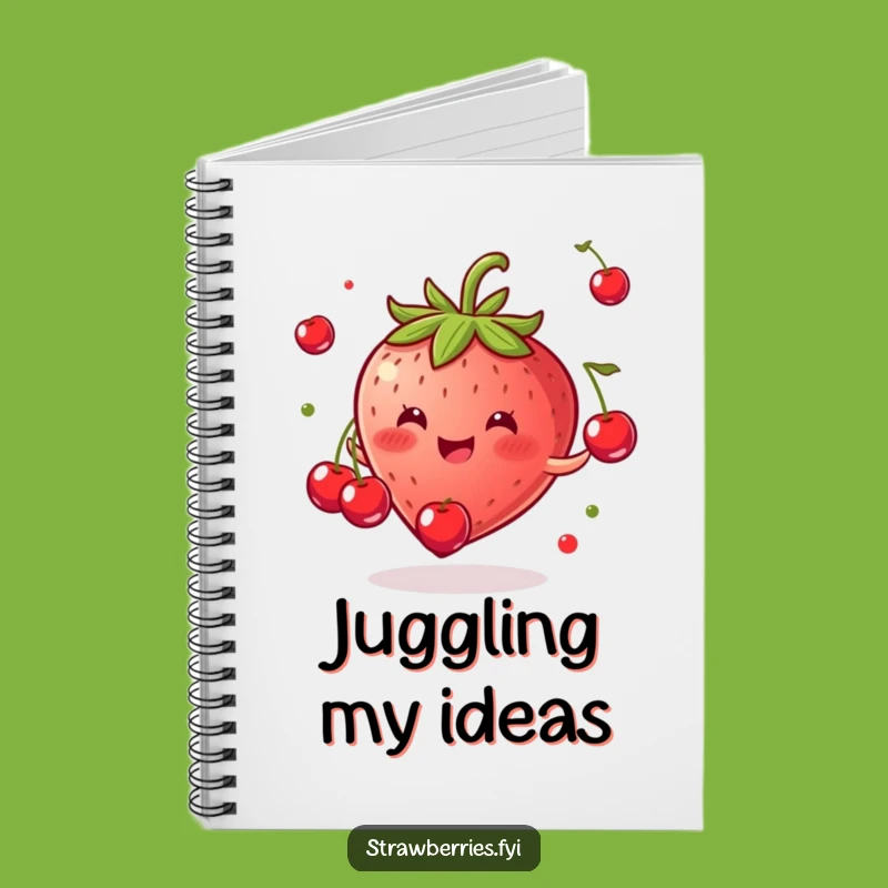 Funny Strawberry Juggling Cherries Notebook - Journal Your Laughs