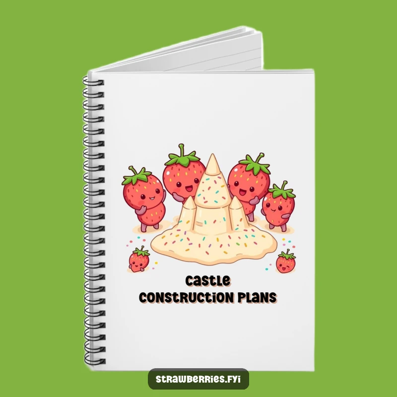 Funny Strawberry Sandcastle Notebook - Jot Down Beachy Ideas with Humor