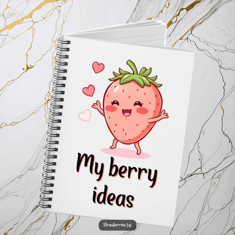 Funny Strawberry Shimmy Notebook: A happy strawberry doing a funny dance, perfect for jotting down sweet ideas.