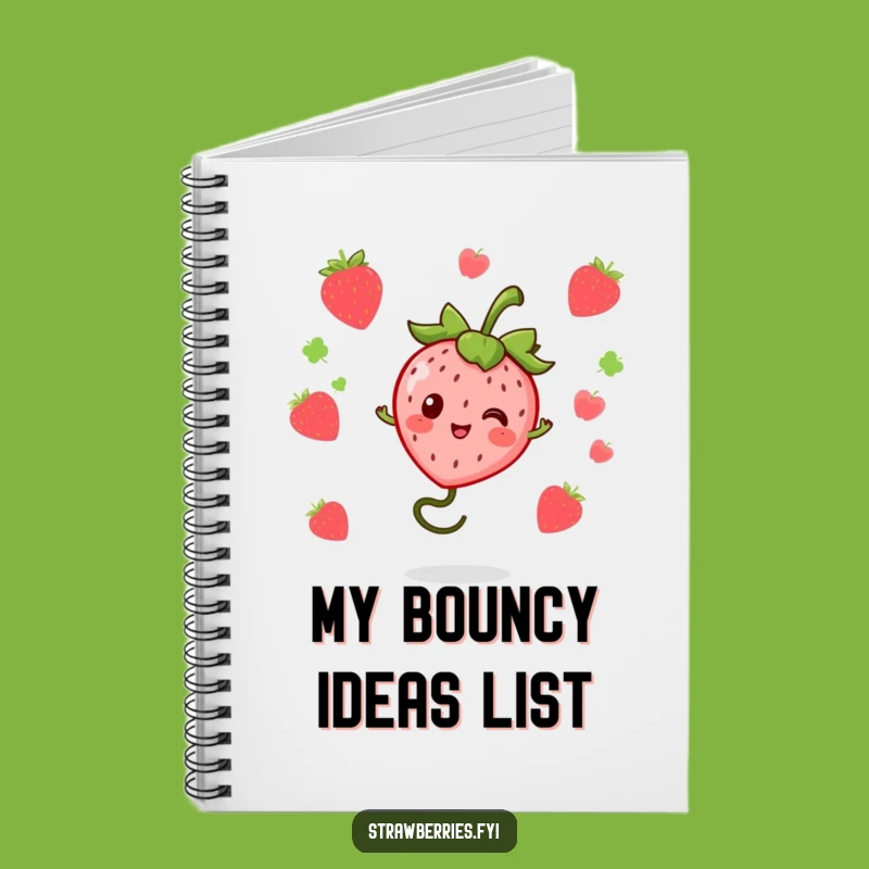 Funny Bouncing Kawaii Strawberry Notebook - Jot Down Energetic Ideas