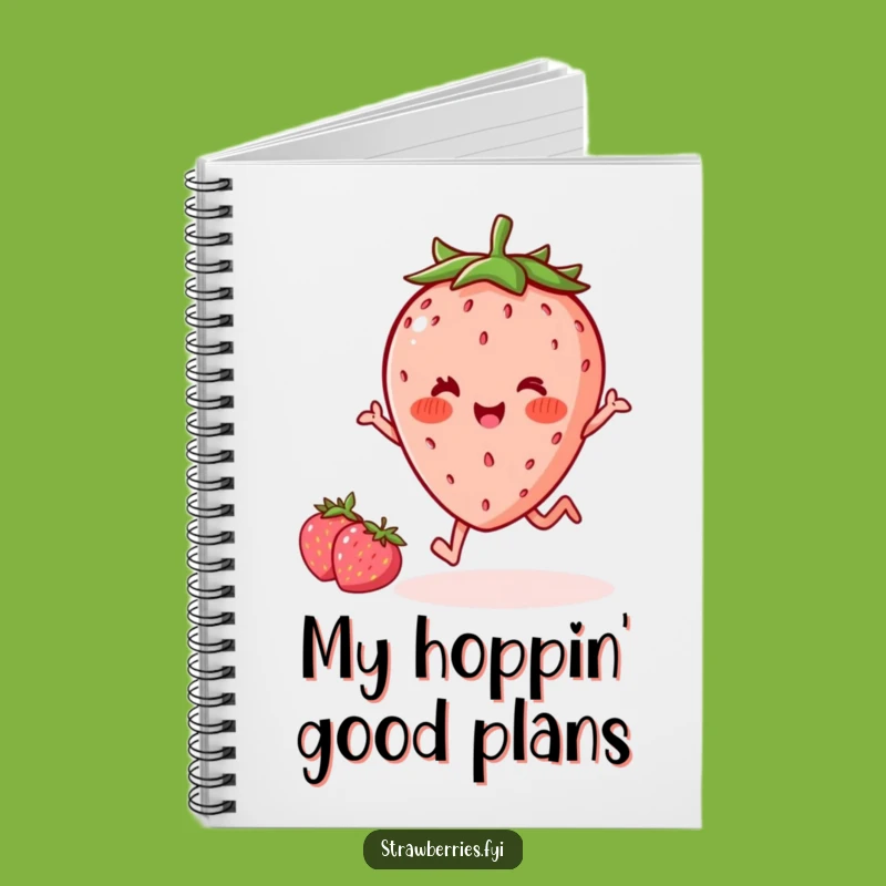Funny Kawaii Strawberry Hop Notebook - Jot Down Cheerful Thoughts
