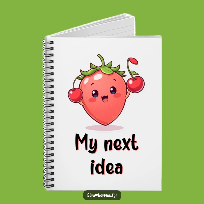 Funny Strawberry Cherry Toss Notebook - Joyful Journaling