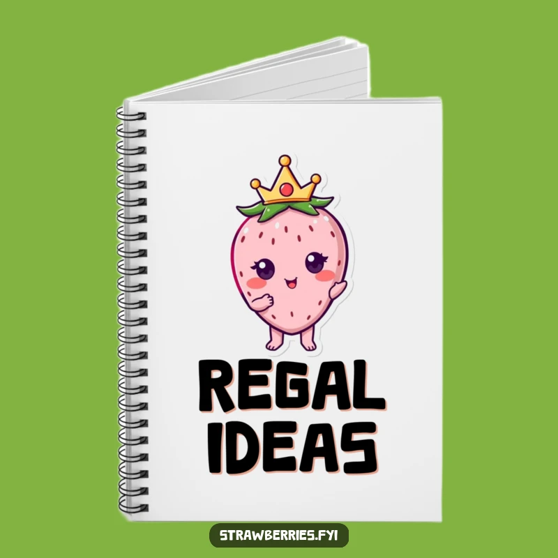 Funny Kawaii Strawberry Crown Notebook - Royal Journal for Your Sweetest Thoughts