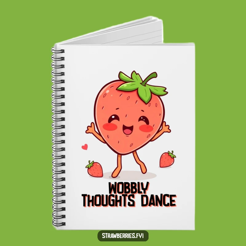 Funny Kawaii Strawberry Wobble Dance Notebook - Journal Your Happy Moves