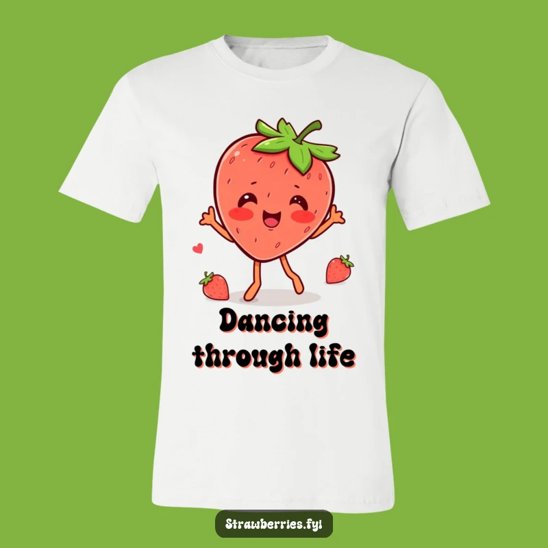 Funny Kawaii Strawberry Wobble Dance T-Shirt - Energetic & Hilarious Tee