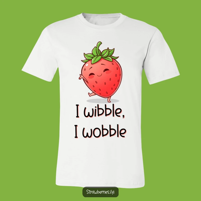 Funny Wobbly Strawberry T-Shirt: Humorous Yoga Pose Attack for Everyday Fun