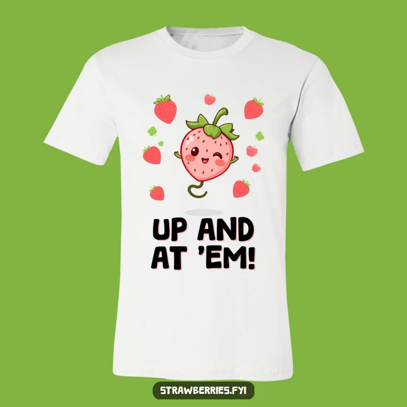 Funny Kawaii Strawberry Bouncing Stem Tee - Wear Your Springy Fun