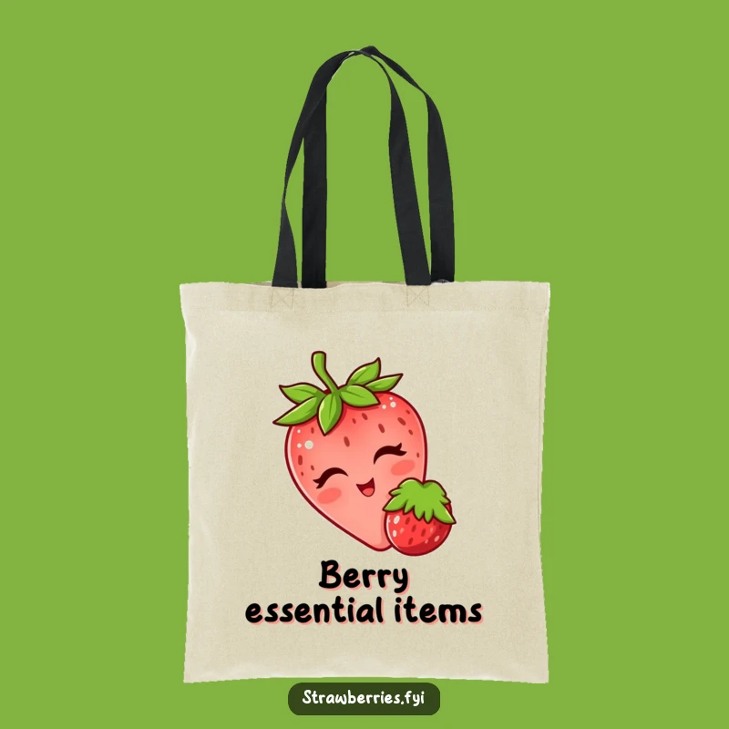 Funny Winking Strawberry Tote Bag Carry Your Playful Vibe Everywhere