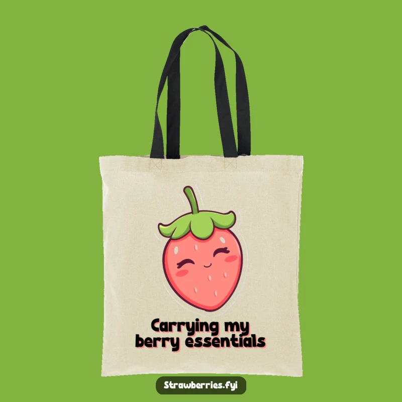 Funny & Stylish Kawaii Strawberry Winking Cap Tote Bag - Carry Your Laughs