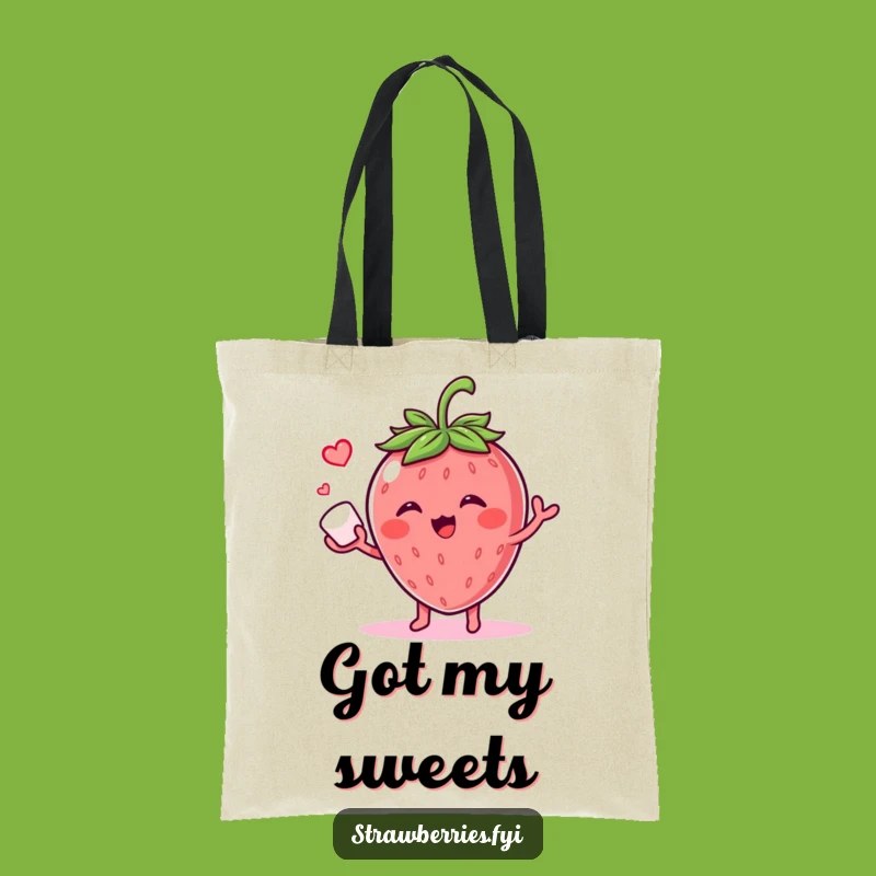 Funny Giggling Strawberry Tote Bag - Sugar Cube Juggling Humor Gift