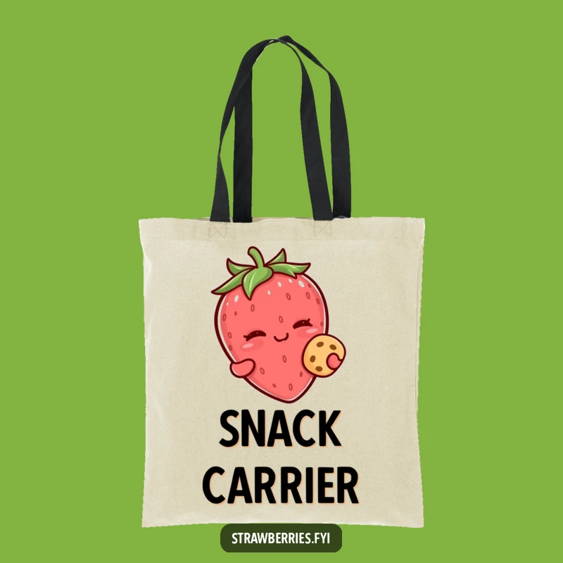 Funny Kawaii Strawberry Wink Cookie Tote Bag - Carry Your Sweet Surprises