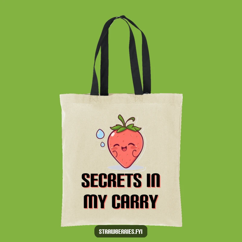 Funny Strawberry Secret Tote Bag: Carry Your Treasures and Whispers